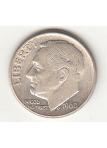 1960 - 10 Cents (Dime) Argento Dollaro Stati Uniti Roosevelt  Dime BB++